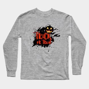 Trick or Treat Jack O Lantern Splatter Long Sleeve T-Shirt